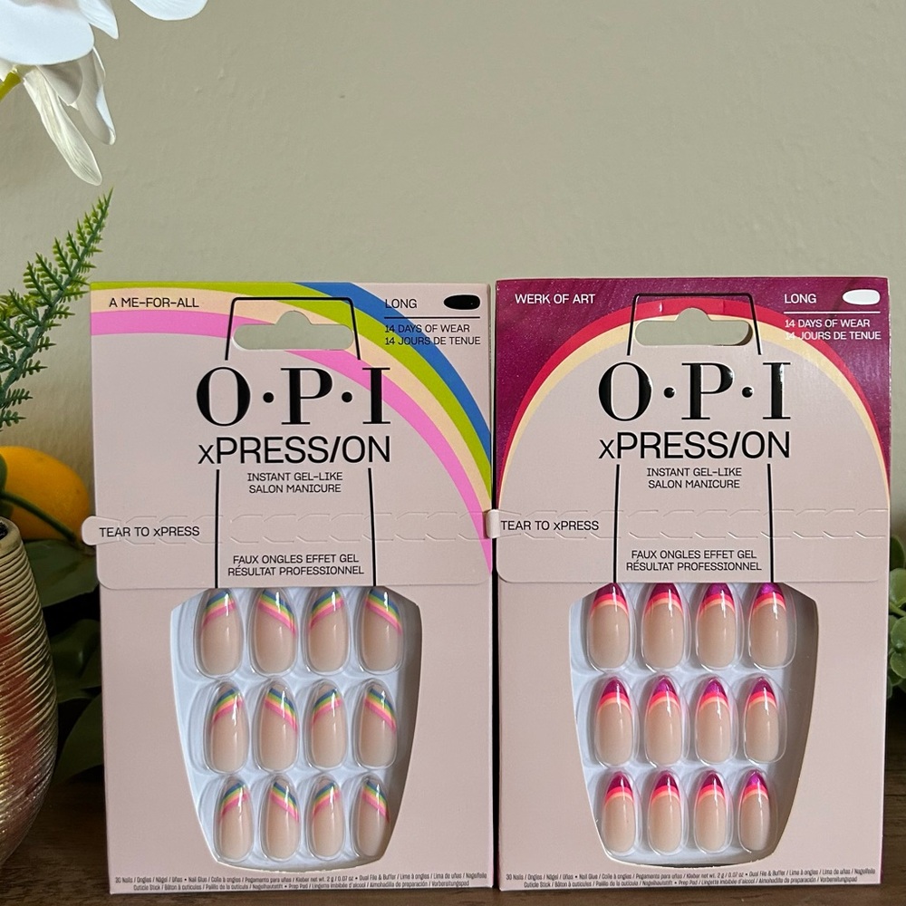 OPI xPRESS/ON Instant Gel-Like Nails - A Me For All & A Werk Of Art🌈